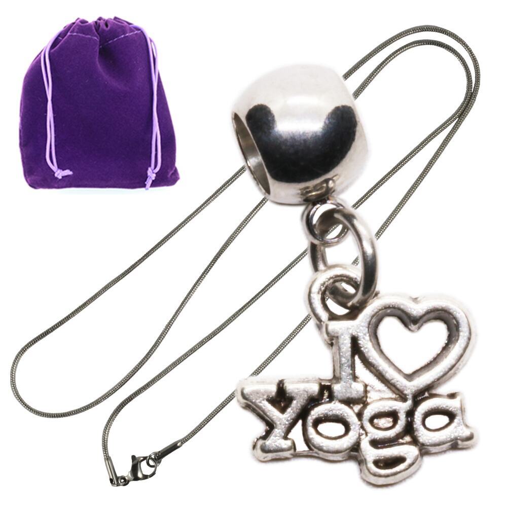 Yoga Accessories Silver Tone Pendant Necklace for Yoga Gifts for Women